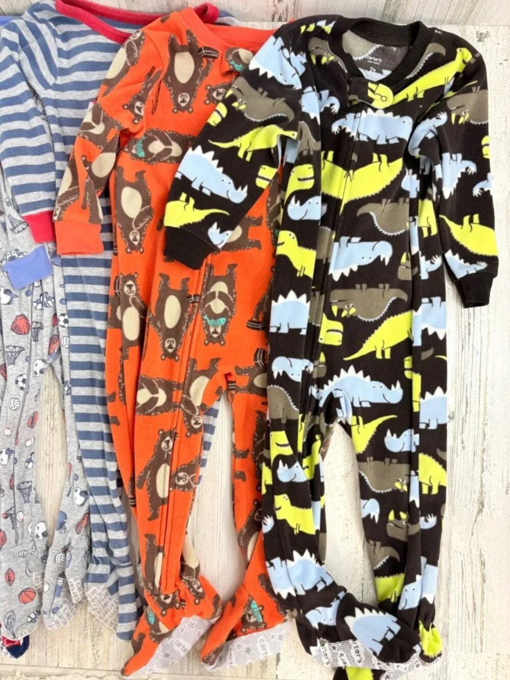 Carter's Sz 2T Lot of 6 Footed Pajama Sleeper Fleece